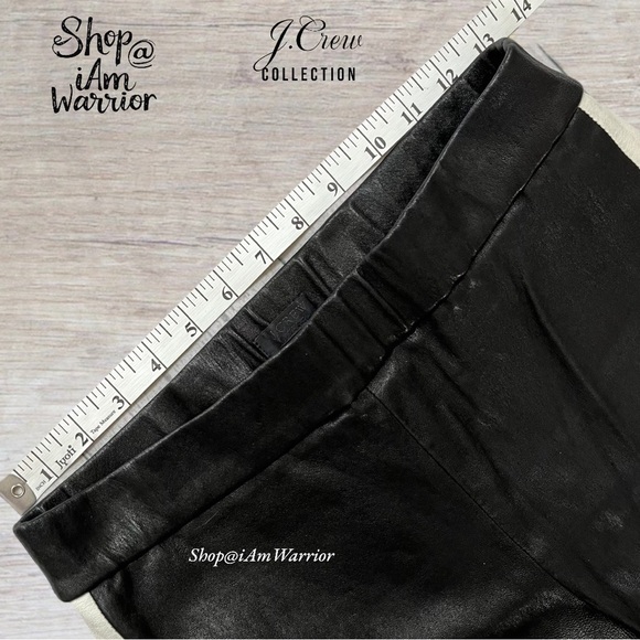 J.Crew Collection genuine leather racing stripe pull on legging *shop@iamwarrior - Picture 6 of 12